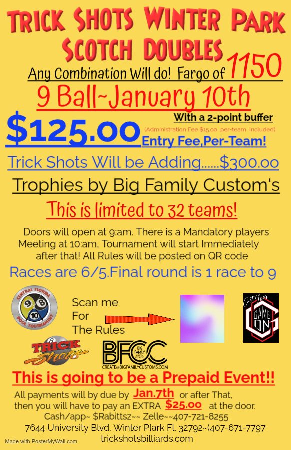Tournament flyer / rules image